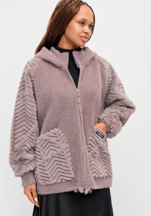 Куртка-альпака с капюшоном, удлиненная шир.  580, рис. 1