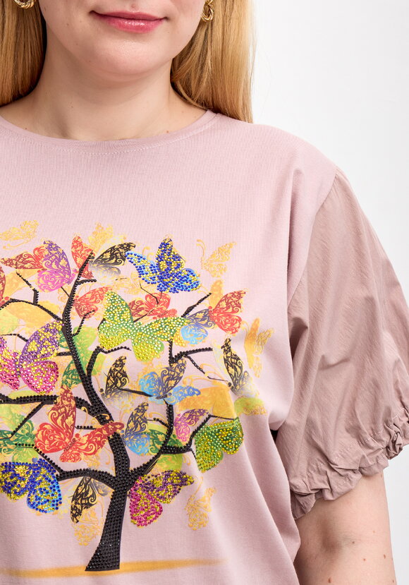 Блуза с ярким принтом и коротким рукавом шир.  580, рис. 17