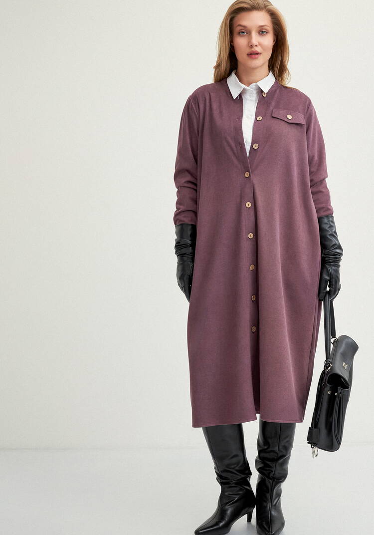 Платье-рубашка с плиссированной спинкой шир.  750, рис. 34