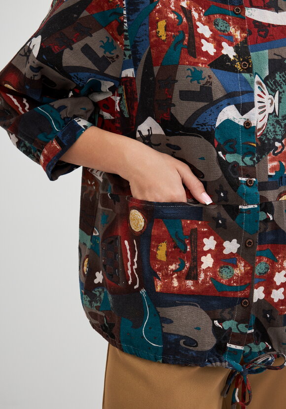 Блуза на кулиске с принтом Жанна шир.  580, рис. 12