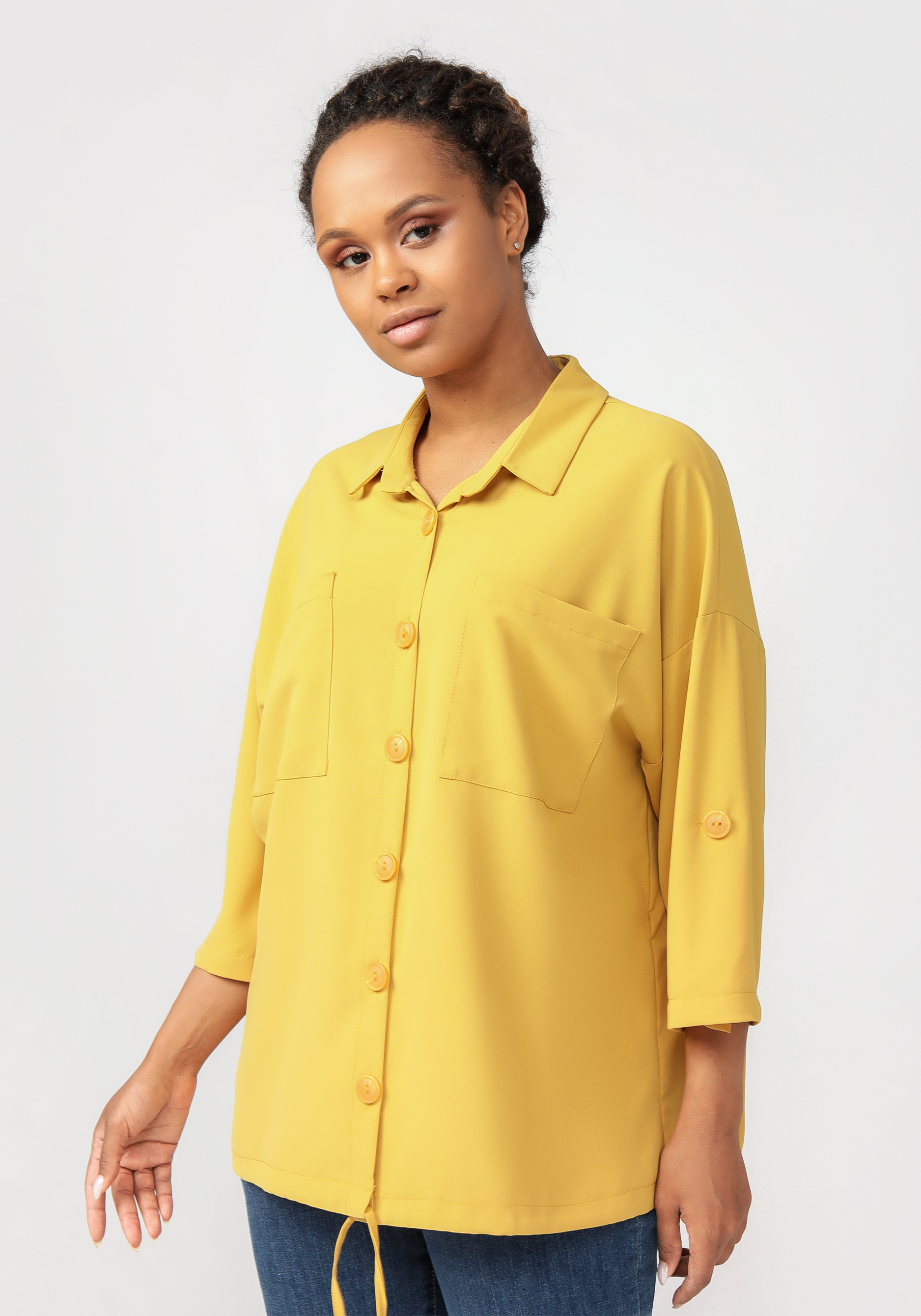 Блуза "Мадина" Vittori Vi, цвет желтый, размер 56 - фото 1