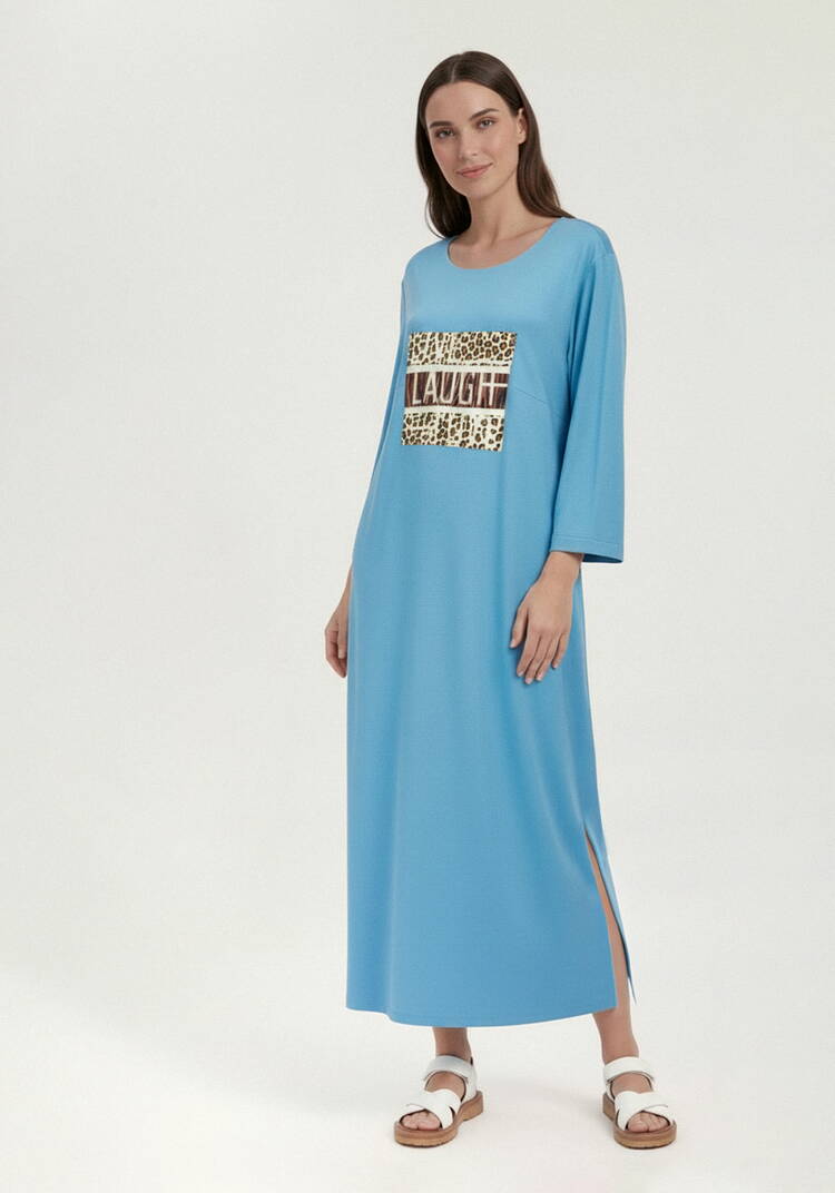 Платье прямое с лампасом и принтом шир.  750, рис. 6