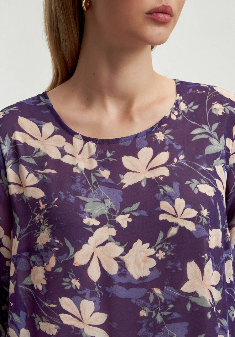 Платье свободного кроя с принтом цветок шир.  750, рис. 21