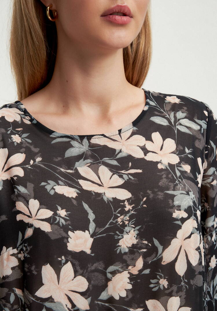 Платье свободного кроя с принтом цветок шир.  750, рис. 5