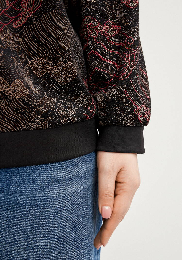 Блуза на молнии из трикотажа шир.  750, рис. 6