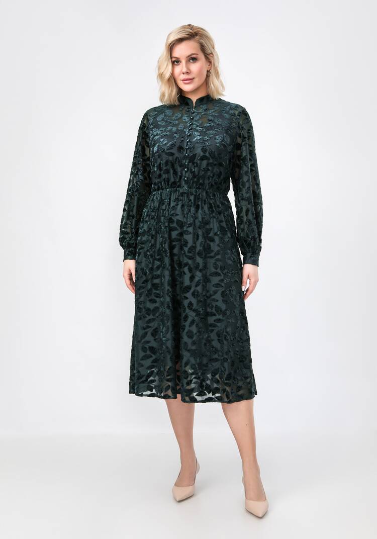 Платье из бархата с воротником-стойкой шир.  750, рис. 11