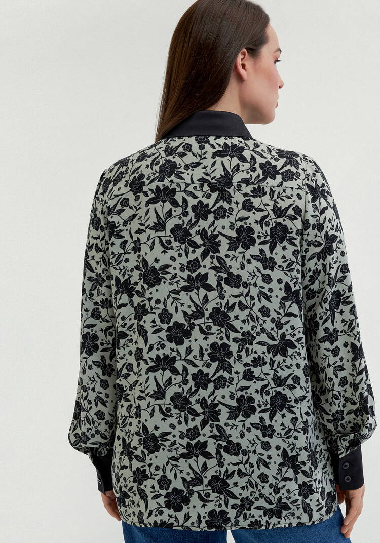 Блуза с контрастными манжетами и воротом шир.  750, рис. 11