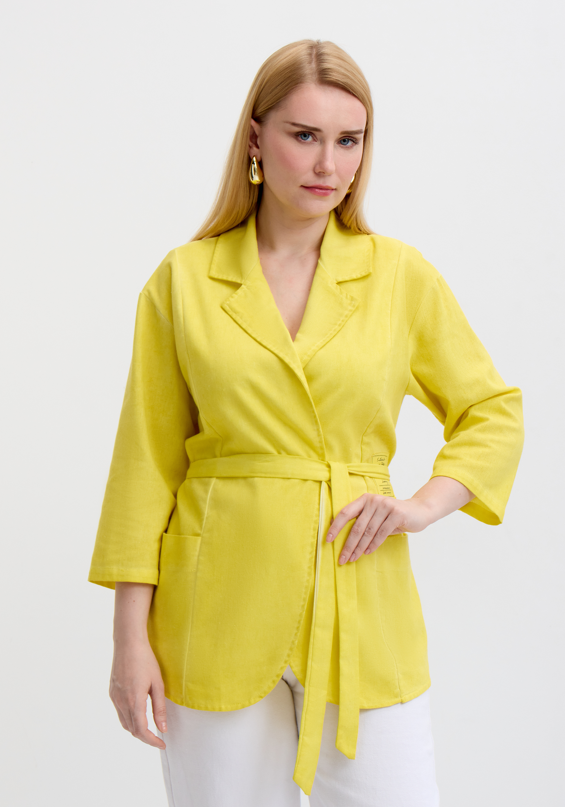 

Жакет удлиненный прямого кроя, Белый