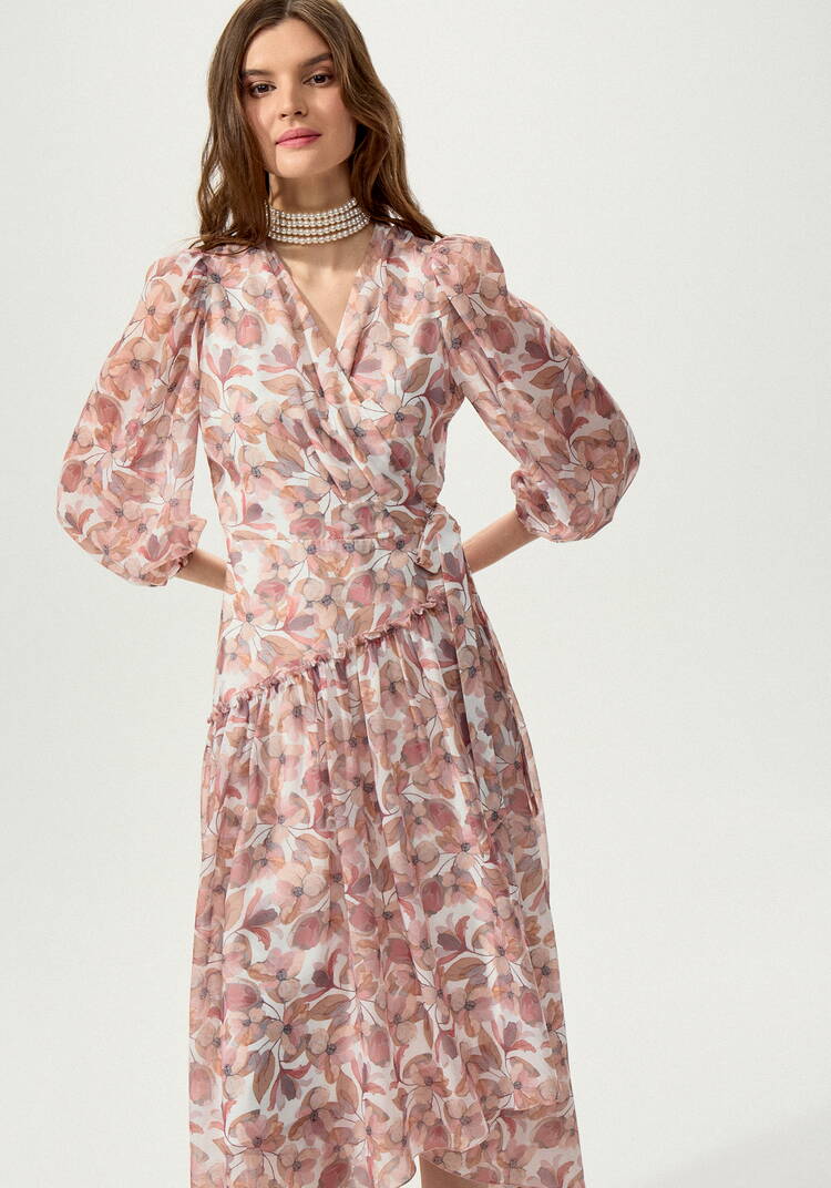 Платье на запах с флористическим принтом шир.  750, рис. 8