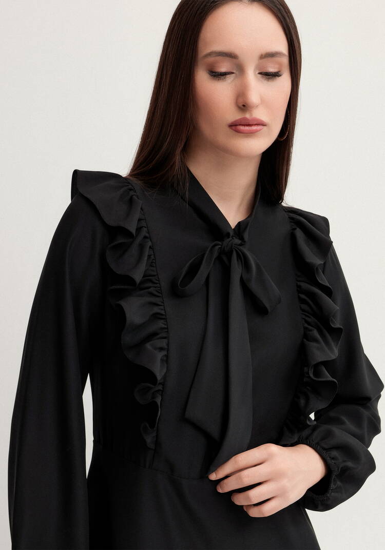 Платье с бантом и рюшами шир.  750, рис. 13