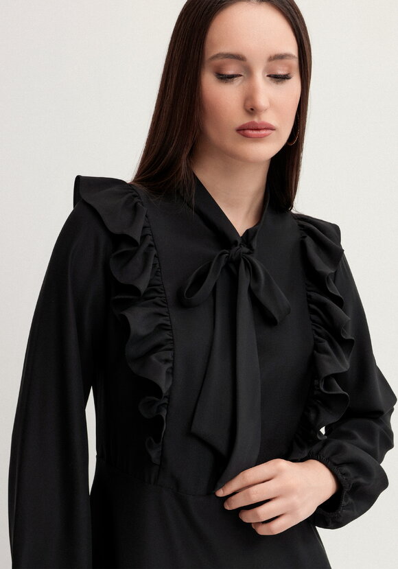 Платье с бантом и рюшами шир.  580, рис. 13