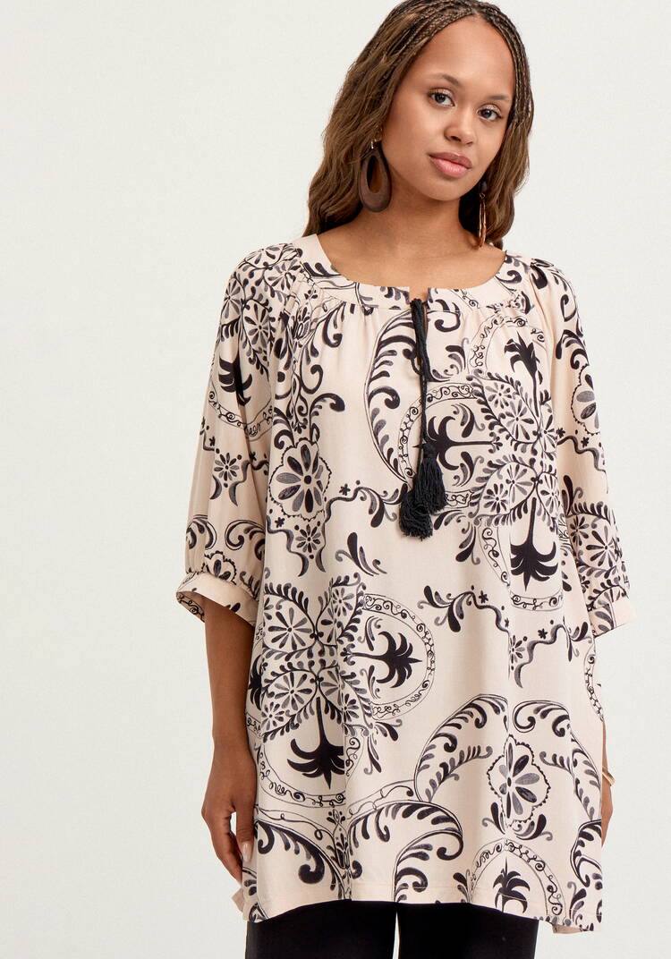 Туника с принтом свободного кроя шир.  750, рис. 12