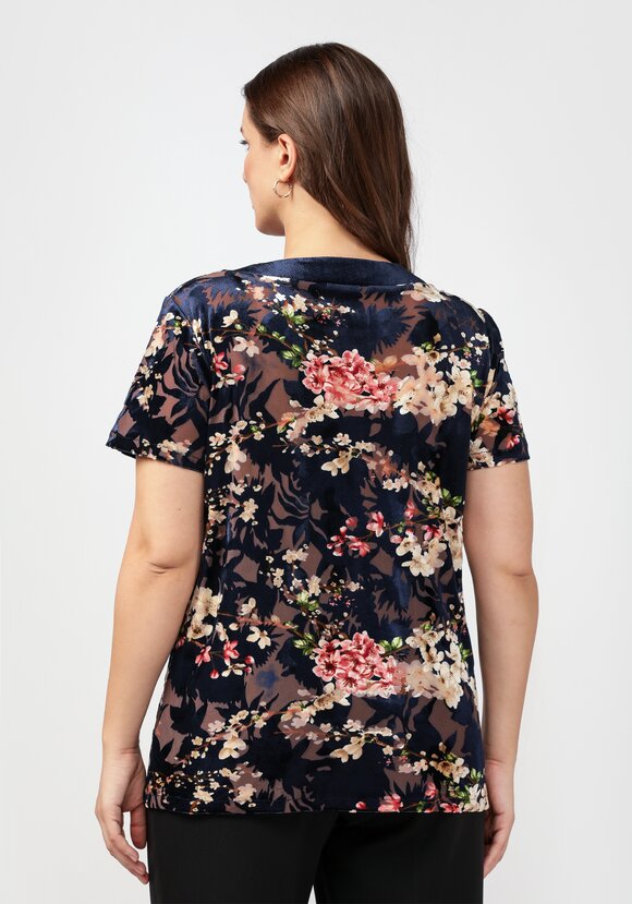 Туника с круглым вырезом и цветочным принтом шир.  580, рис. 10