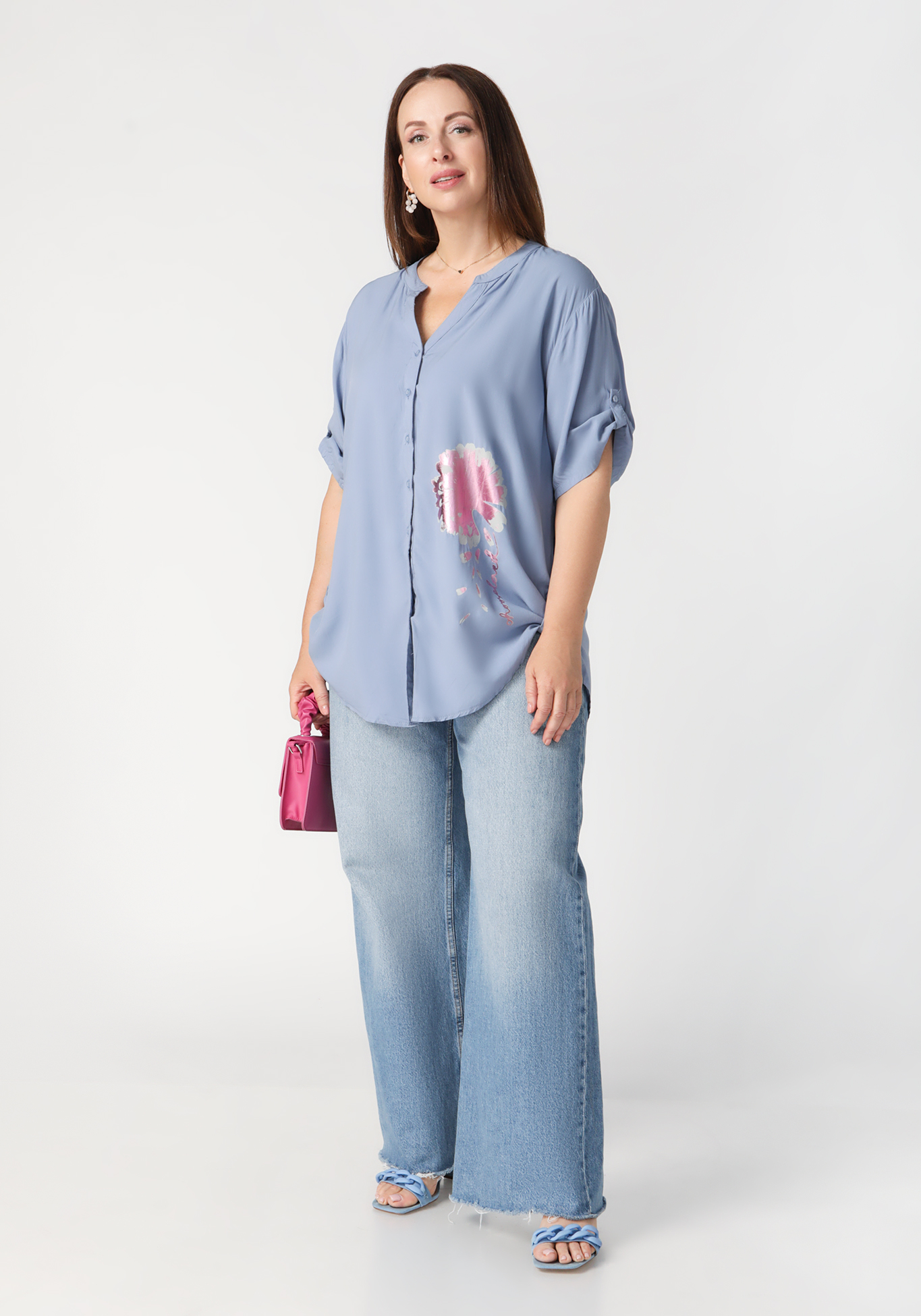 Блуза женская «Агата», размер 52, цвет хаки - фото 3