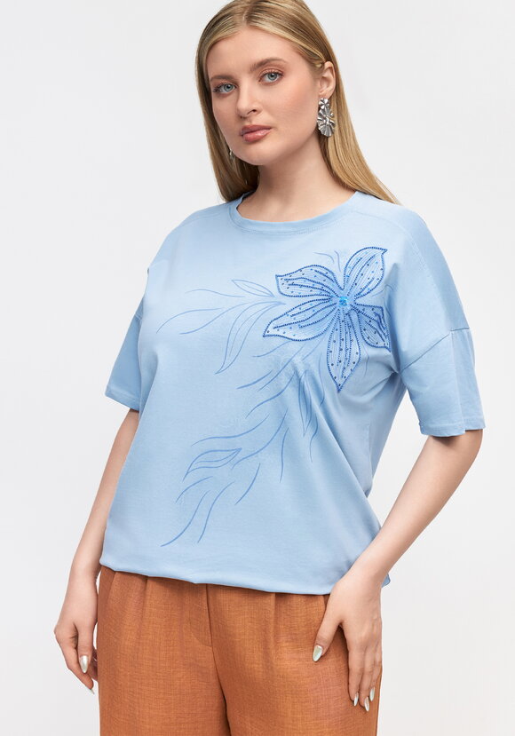 Футболка Нежный цветок шир.  580, рис. 6