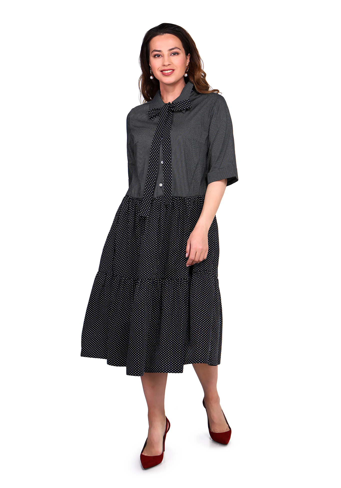 Платье "Ласковый луч" Bianka Modeno, размер 48, цвет чёрный - фото 1