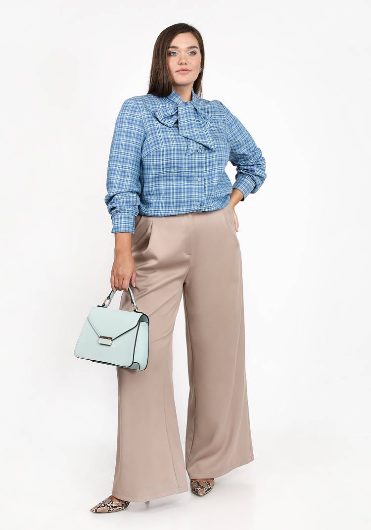 Блуза в клетку с бантом шир.  750, рис. 5