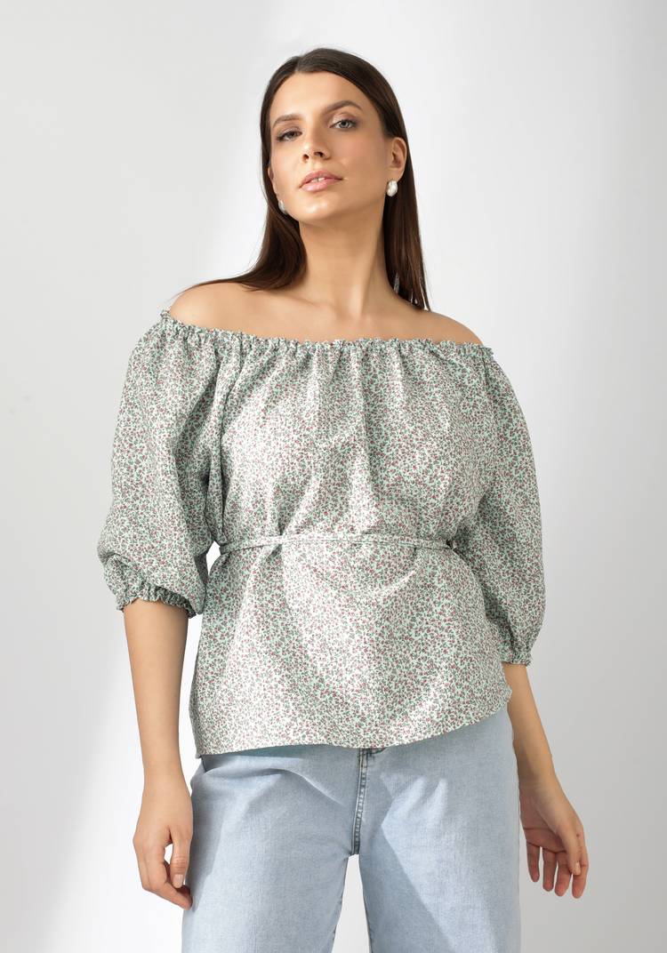 Блуза А силуэта с рукавом  фонариком шир.  750, рис. 14