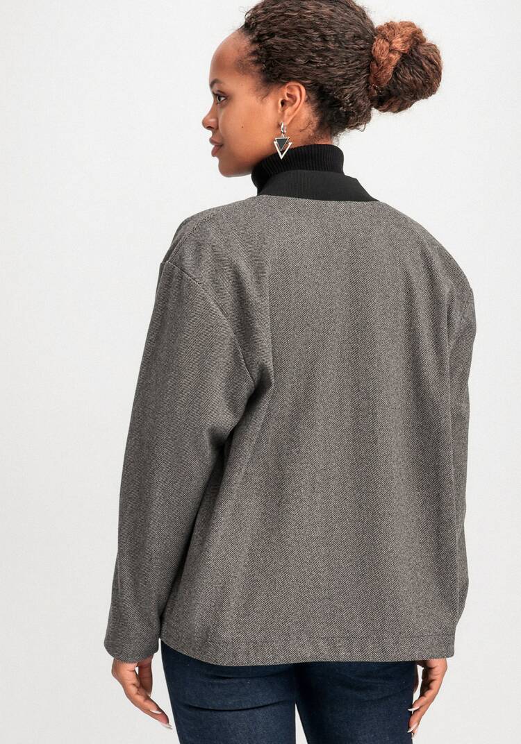 Бомбер на молнии с карманами шир.  750, рис. 3