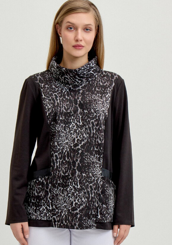 Блуза с анималистичным принтом по груди шир.  580, рис. 12