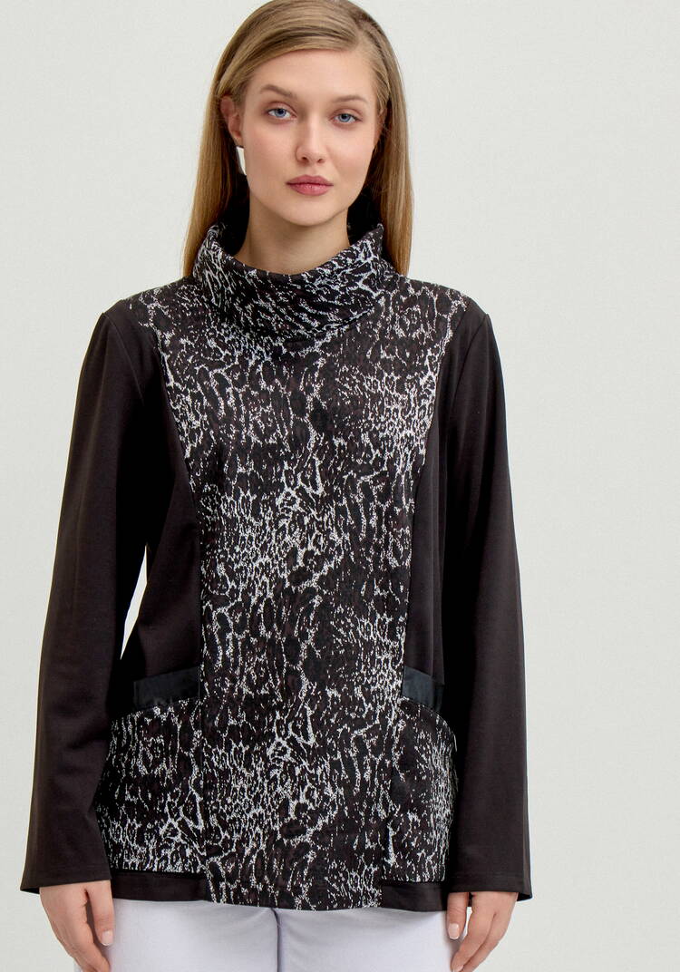 Блуза с анималистичным принтом по груди шир.  750, рис. 12