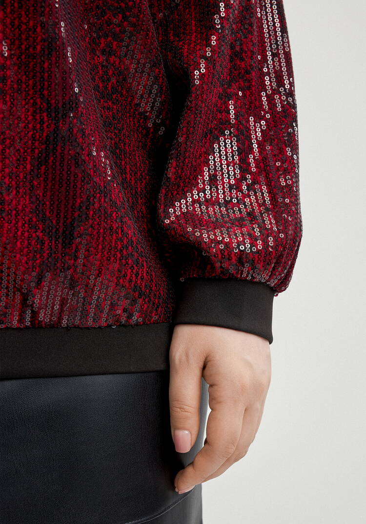 Бомбер с пайетками на подкладке шир.  750, рис. 24