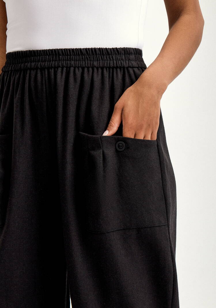 Брюки изо льна с карманами шир.  750, рис. 5