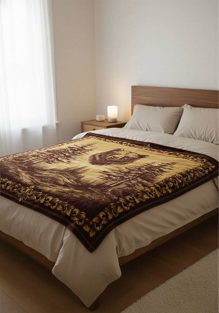 Простыня махровая Царь зверей шир.  750, рис. 1