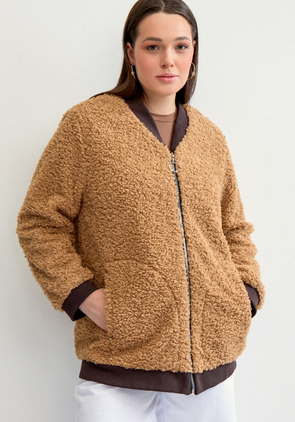 Бомбер на молнии в стиле тедди шир.  580, рис. 18