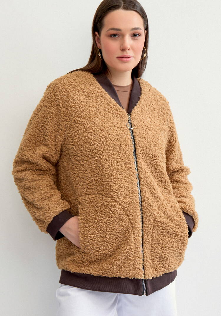 Бомбер на молнии в стиле тедди шир.  750, рис. 18