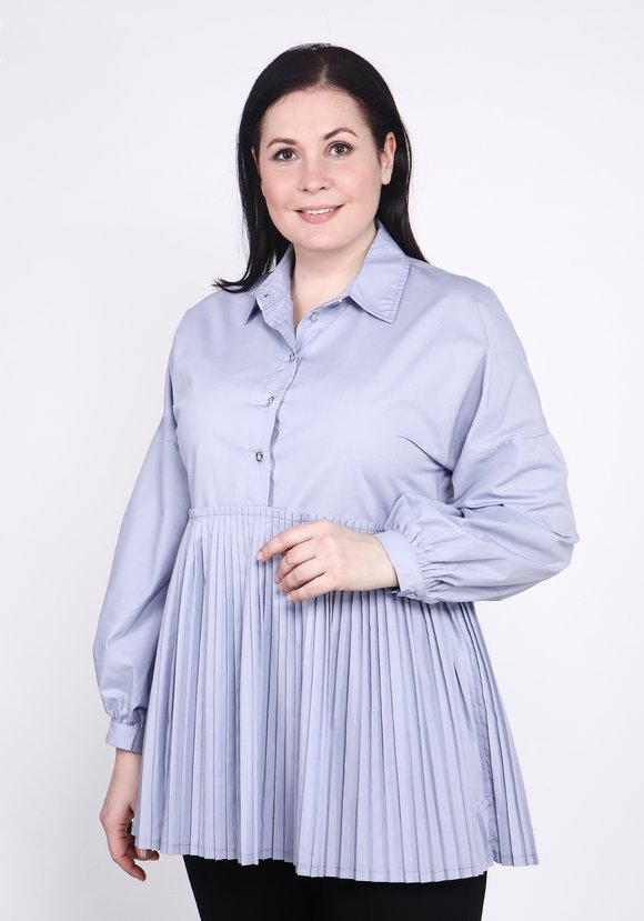 Блуза с плиссированной баской шир.  580, рис. 2