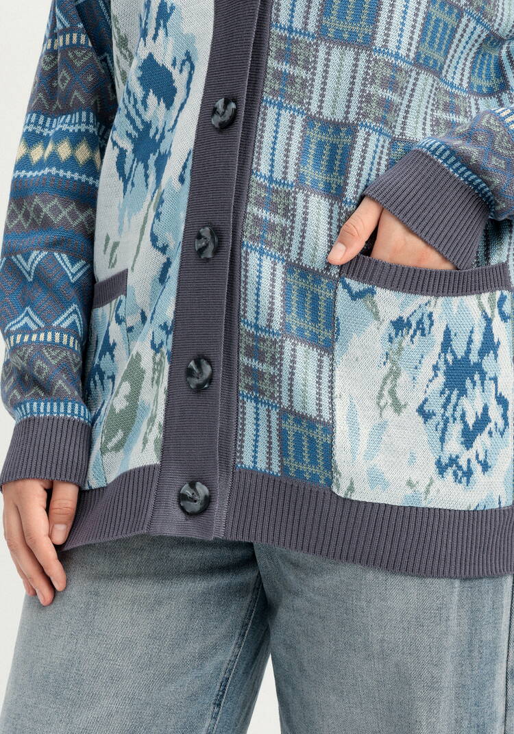 Кардиган жаккардовый с рисунком на пуговицах шир.  750, рис. 14