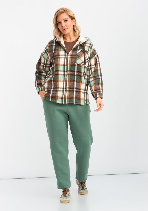 Толстовка утеплённая в клетку шир.  580, рис. 18