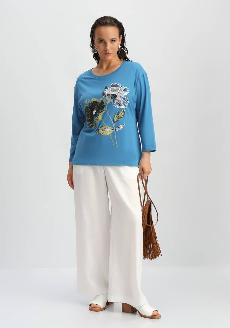 Лонгслив с цветами 3D шир.  750, рис. 10