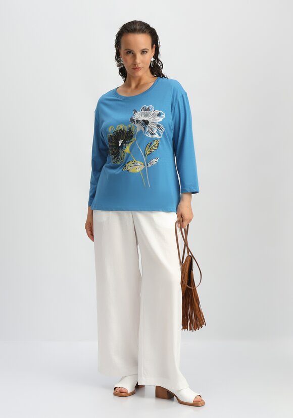 Лонгслив с цветами 3D шир.  580, рис. 10