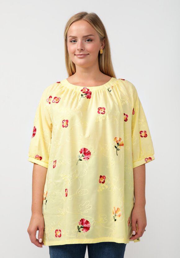 Блуза свободного кроя с цветочной вышивкой шир.  580, рис. 14