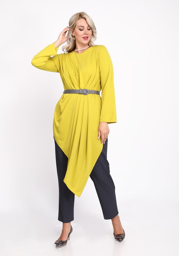 Блуза с драпировкой на талии шир.  580, рис. 1