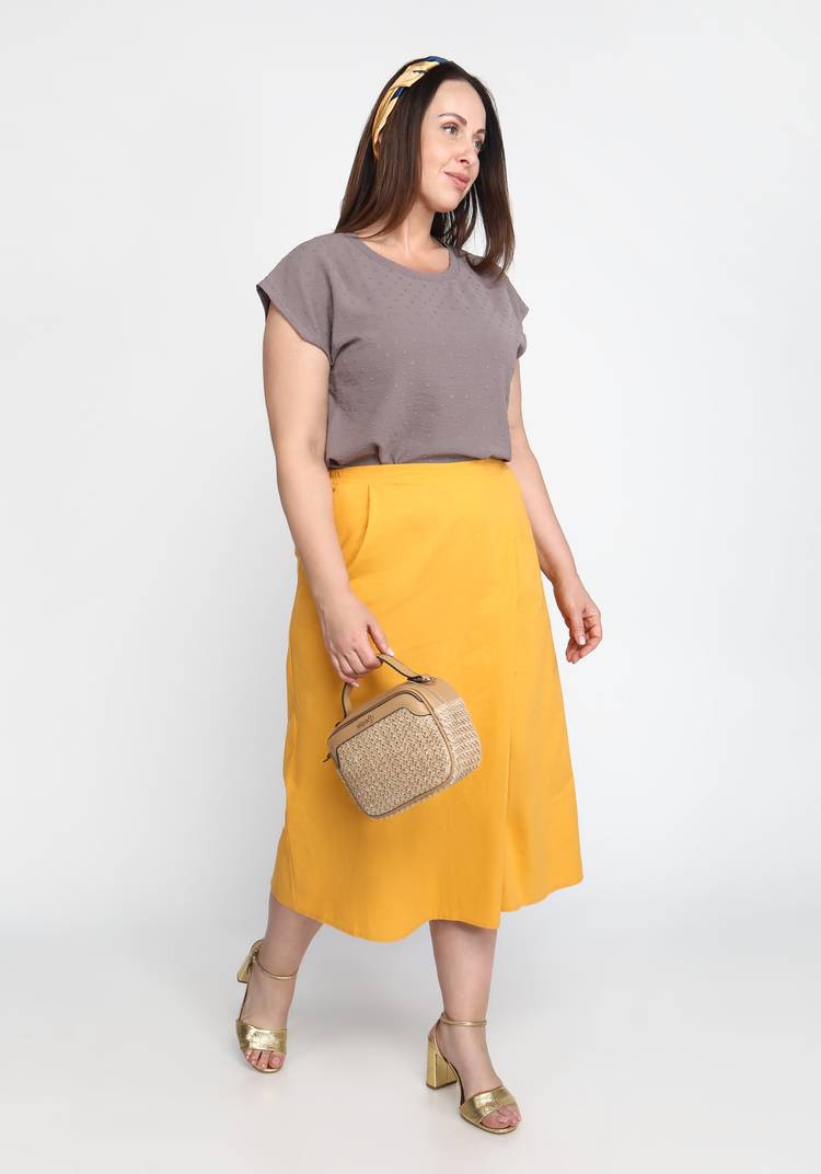 Топ однотонный со спущенным рукавом шир.  750, рис. 10