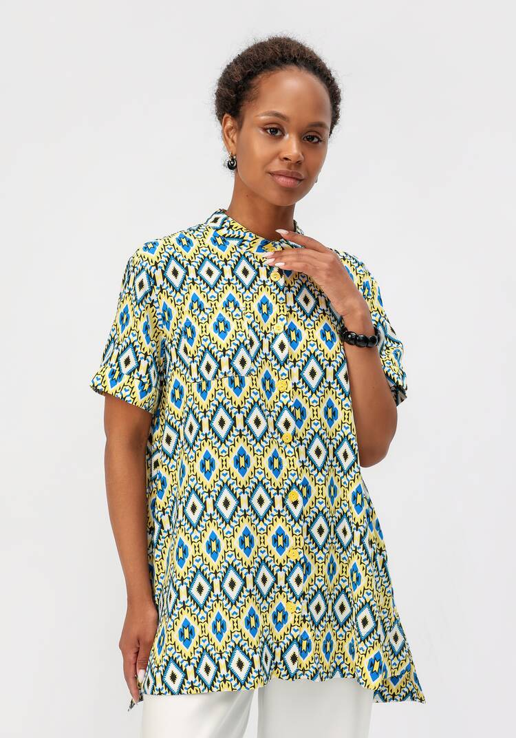 Блуза с геометрическим рисунком шир.  750, рис. 15