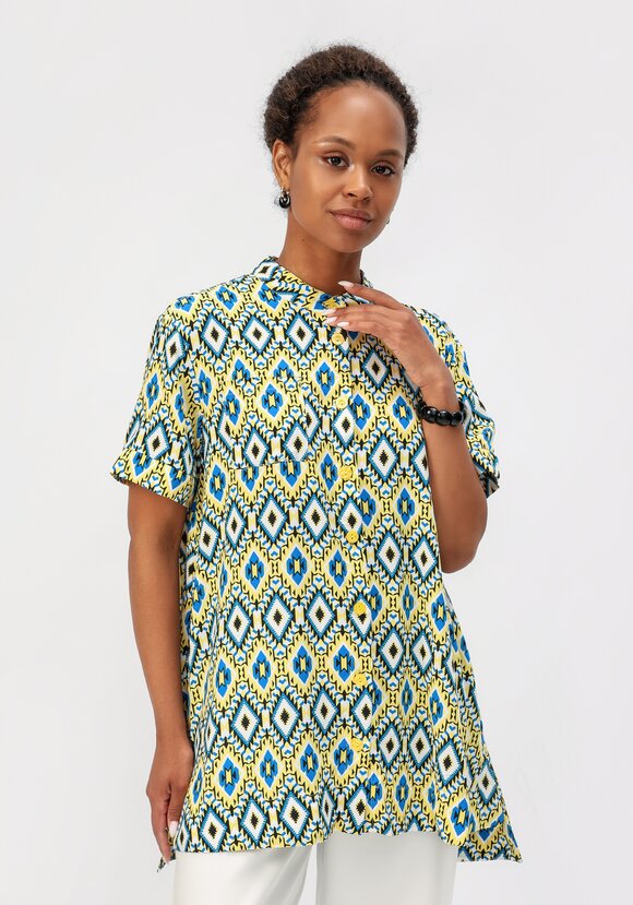 Блуза с геометрическим рисунком шир.  580, рис. 15