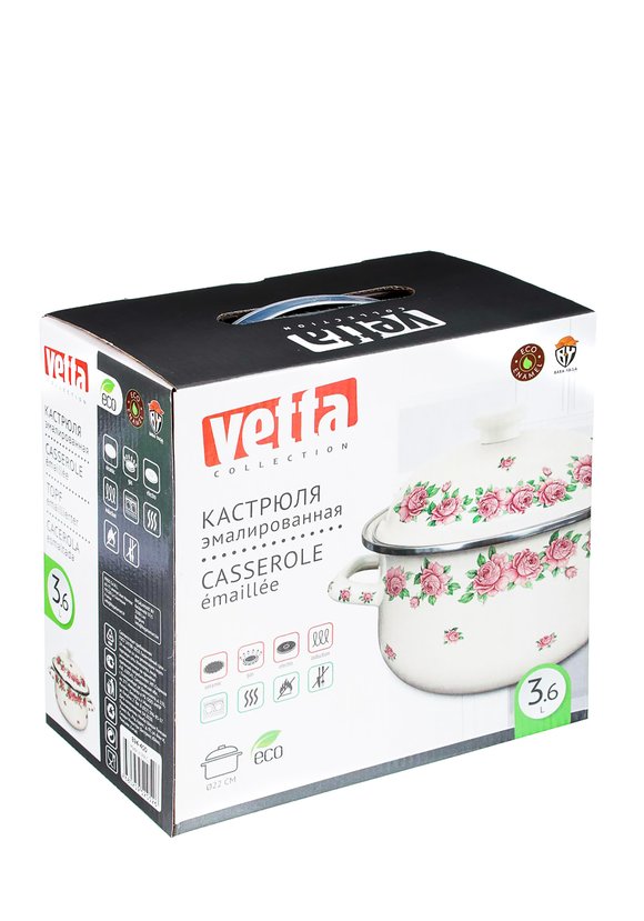 Кастрюля эмалированная Розанна шир.  580, рис. 4