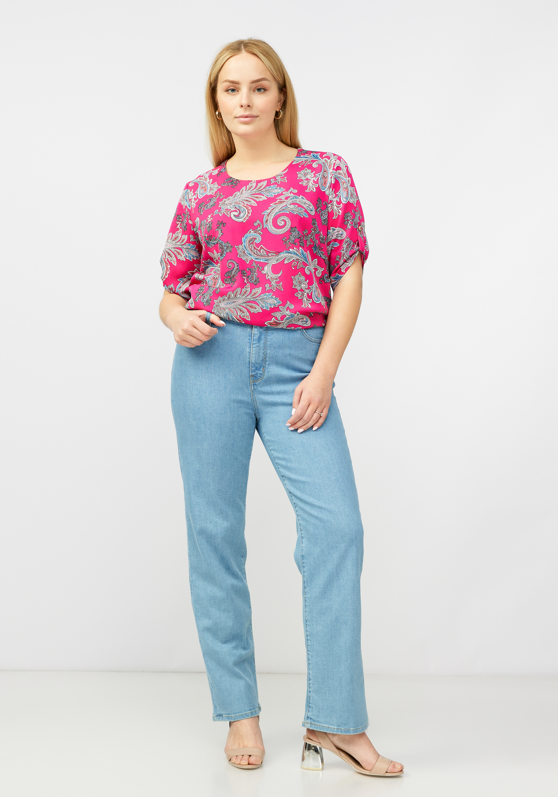 Блуза женская "Джессика" LORICCI, размер 54, цвет розовый - фото 7