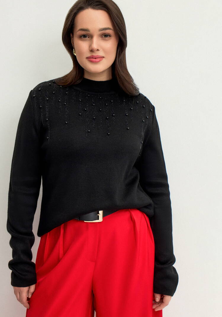 Джемпер с жемчугом и метанитью шир.  750, рис. 20