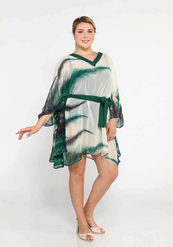 Накидка с принтом и поясом шир.  580, рис. 5