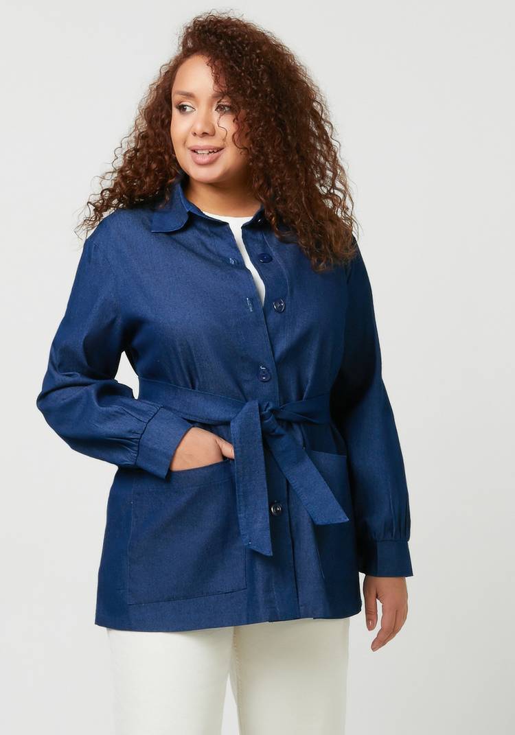 Жакет с поясом на пуговицах шир.  750, рис. 7