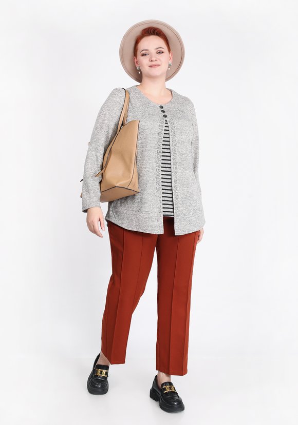 Блуза с пуговицами и узором из страз шир.  580, рис. 5