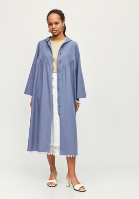 Платье-тренч с капюшоном изо льна