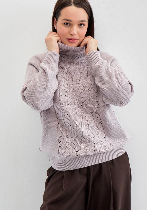 Свитер с ажурным рисунком шир.  580, рис. 20