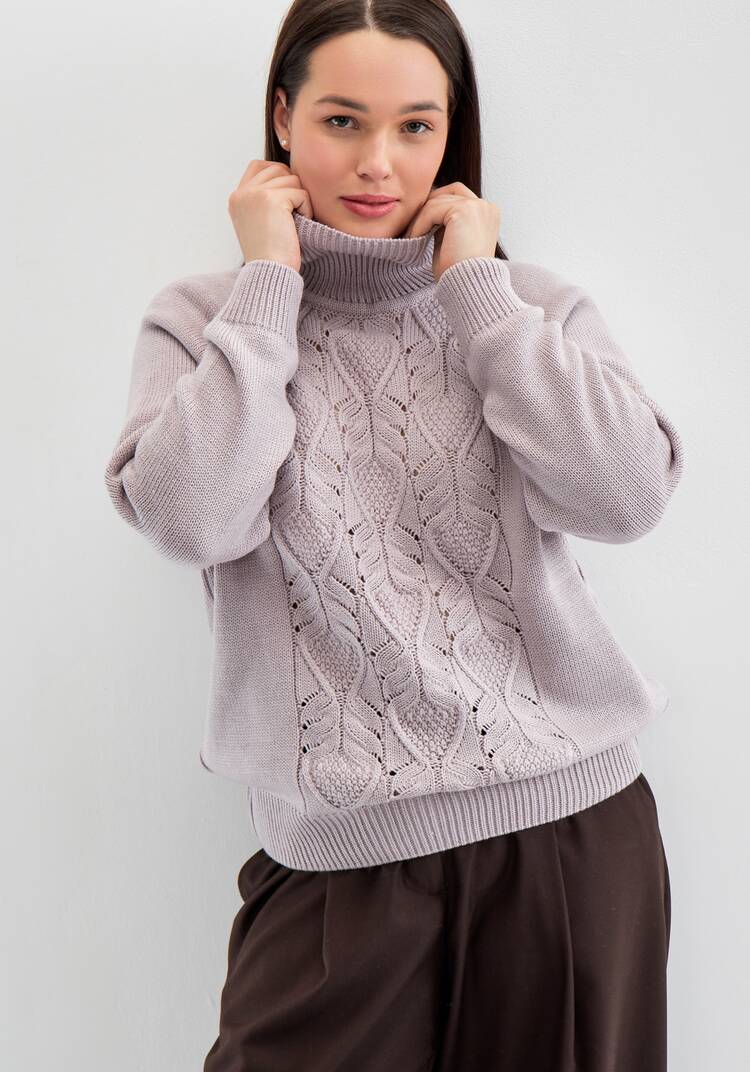 Свитер с ажурным рисунком шир.  750, рис. 20