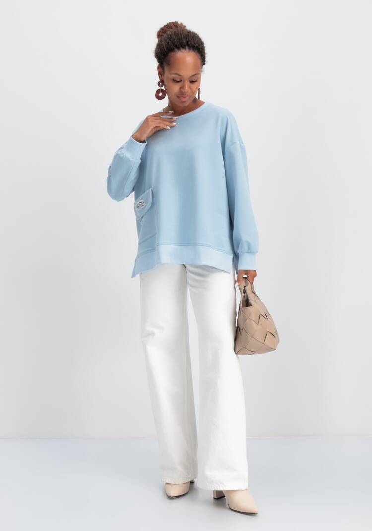 Свитшот свободного кроя с накладным карманом шир.  750, рис. 10